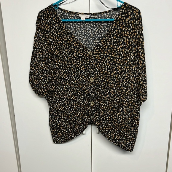 So Black Floral Top Boho - Picture 1 of 6